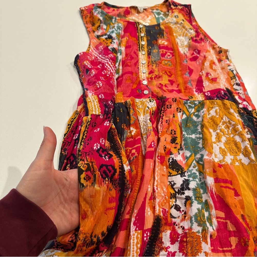 Coldwater Creek Rosa Red Patchwork Sleeveless Max… - image 7